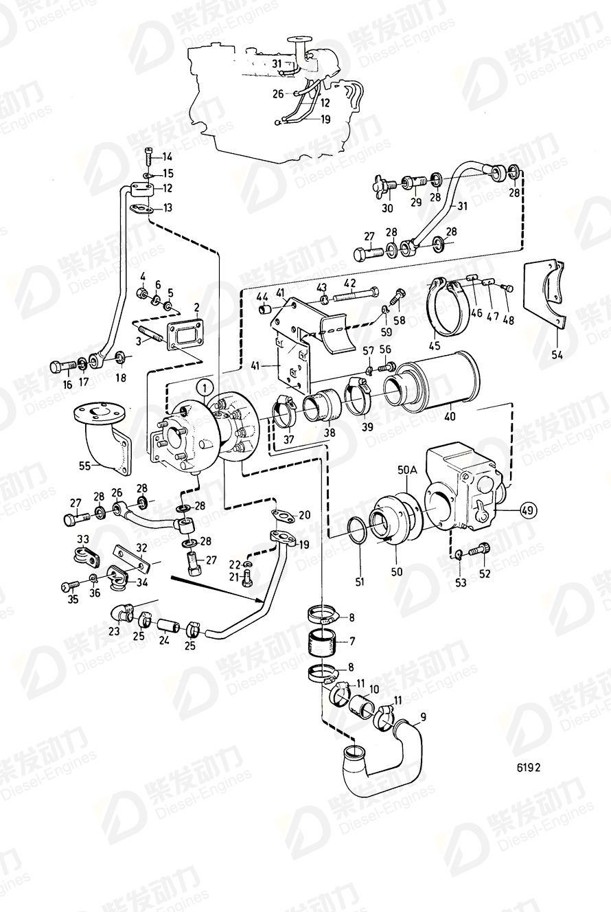 VOLVO Coolant pipe 843977 Drawing